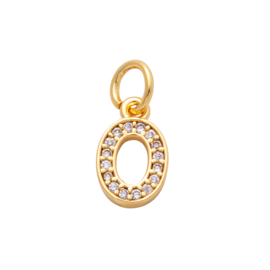 Small Rhinestone Number Charm