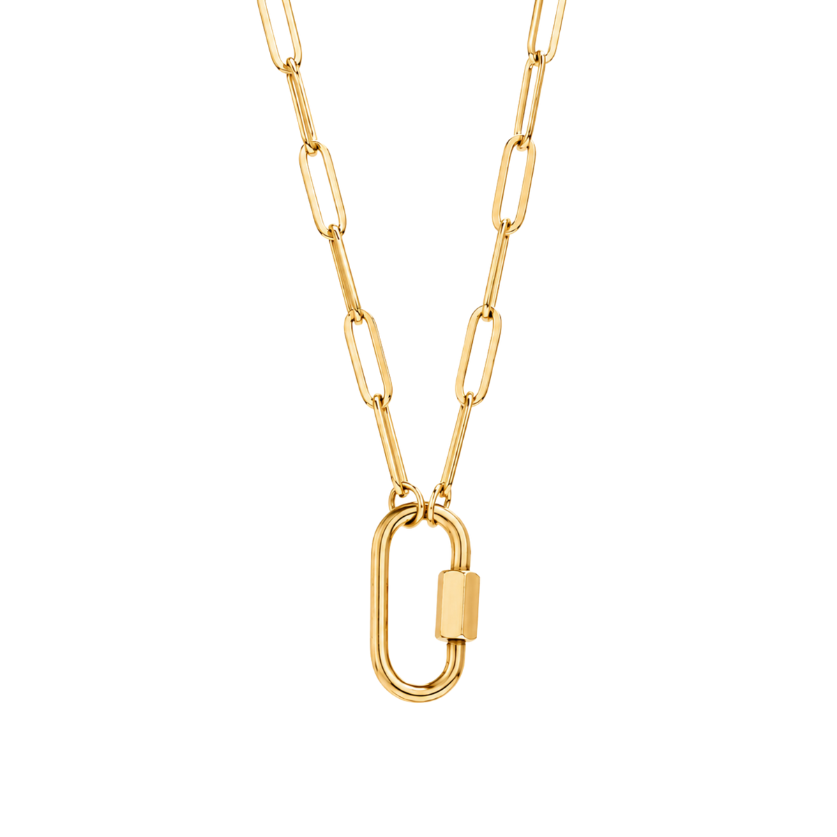 18K Carabiner Paperclip Necklace