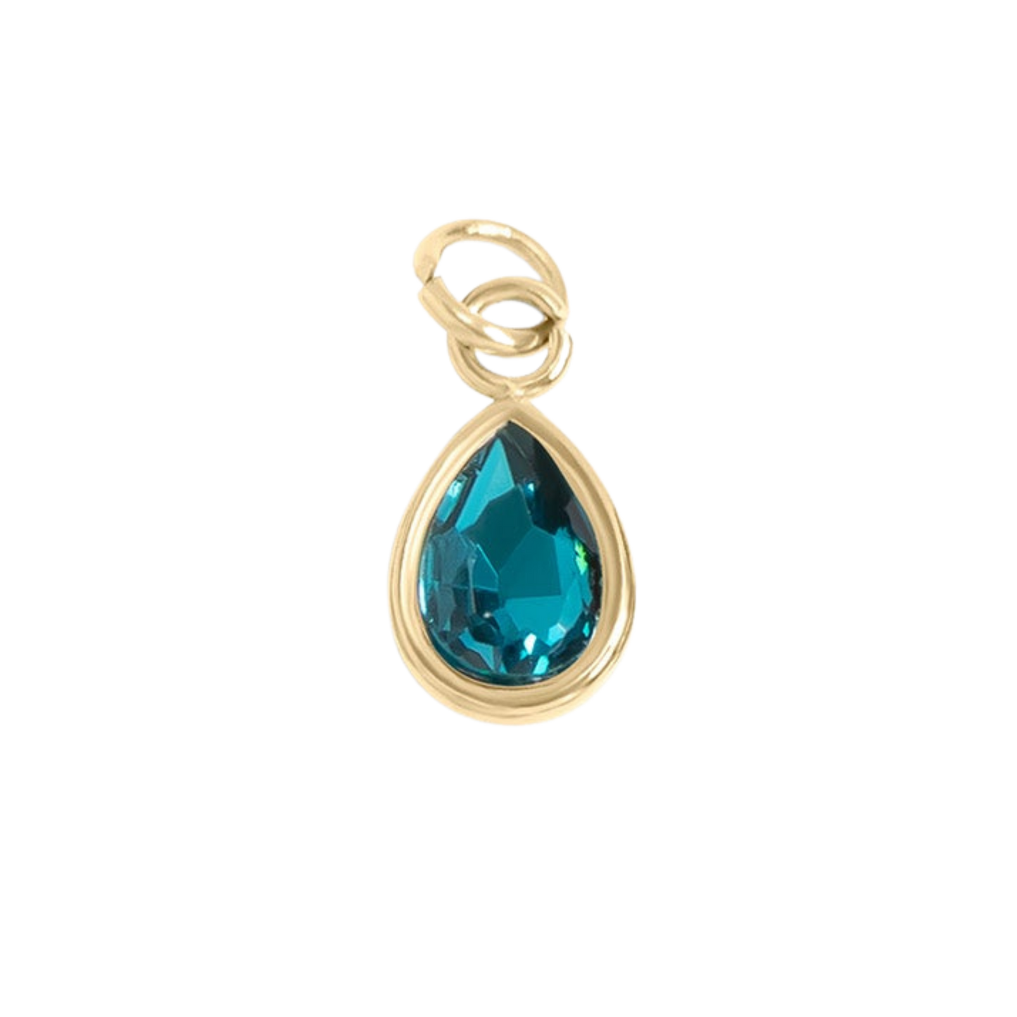 Mini Gold Teardrop Colored Gem Charms