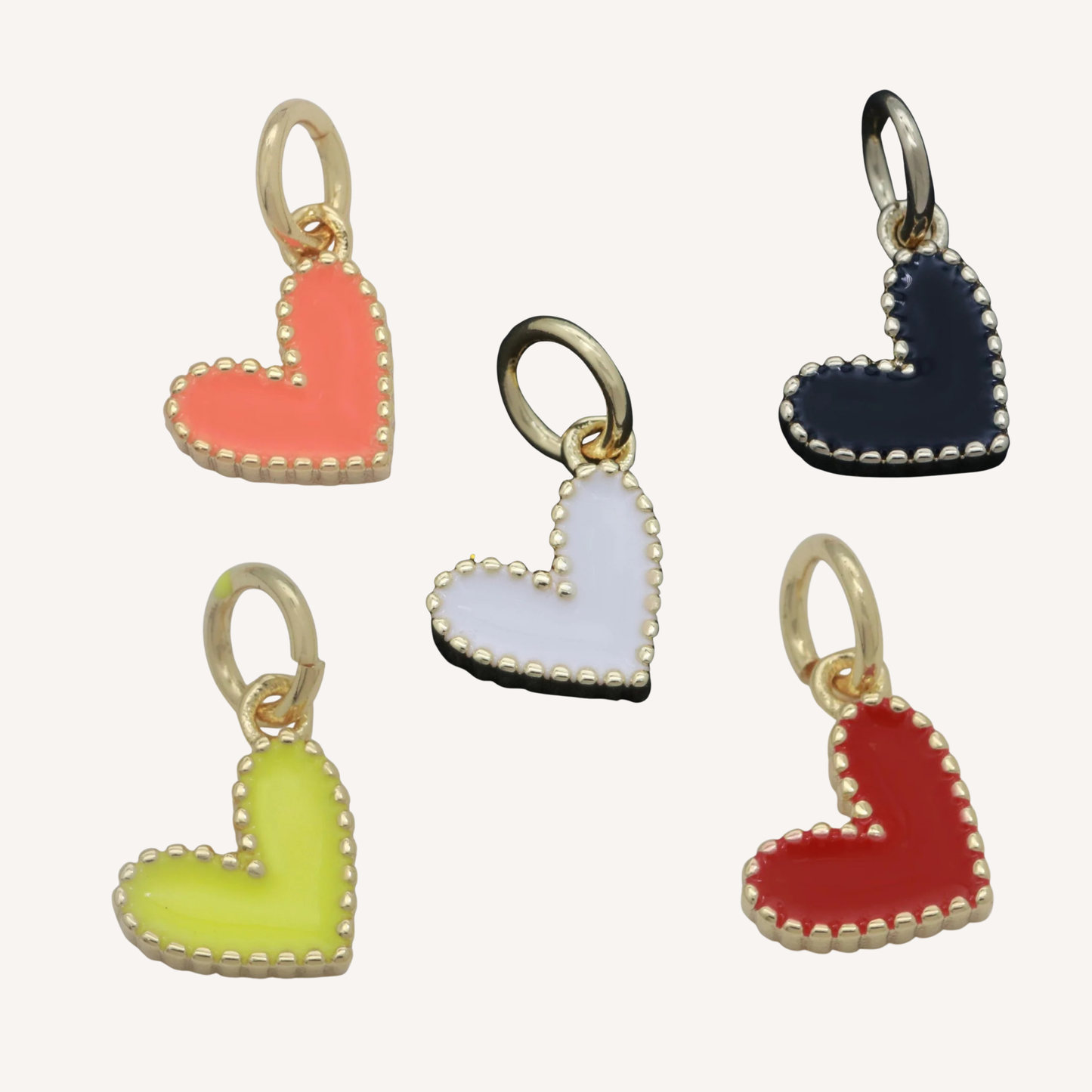 Mini Colored Heart Charms