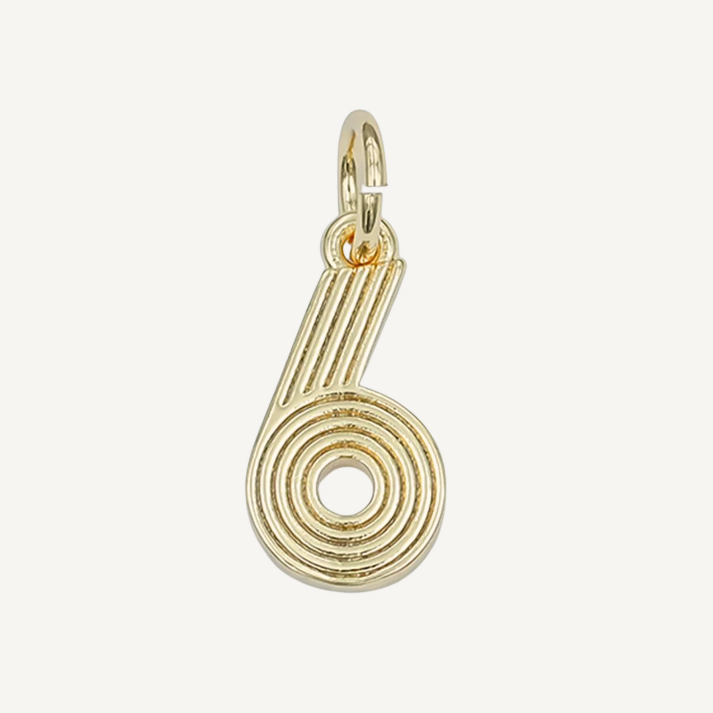 Medium Ribbed Number Charm