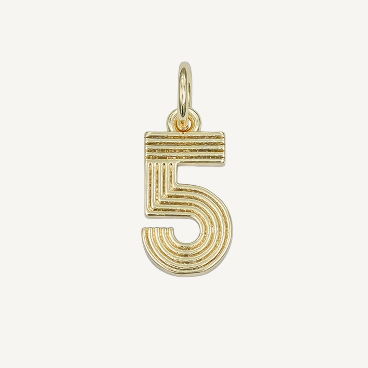 Medium Ribbed Number Charm