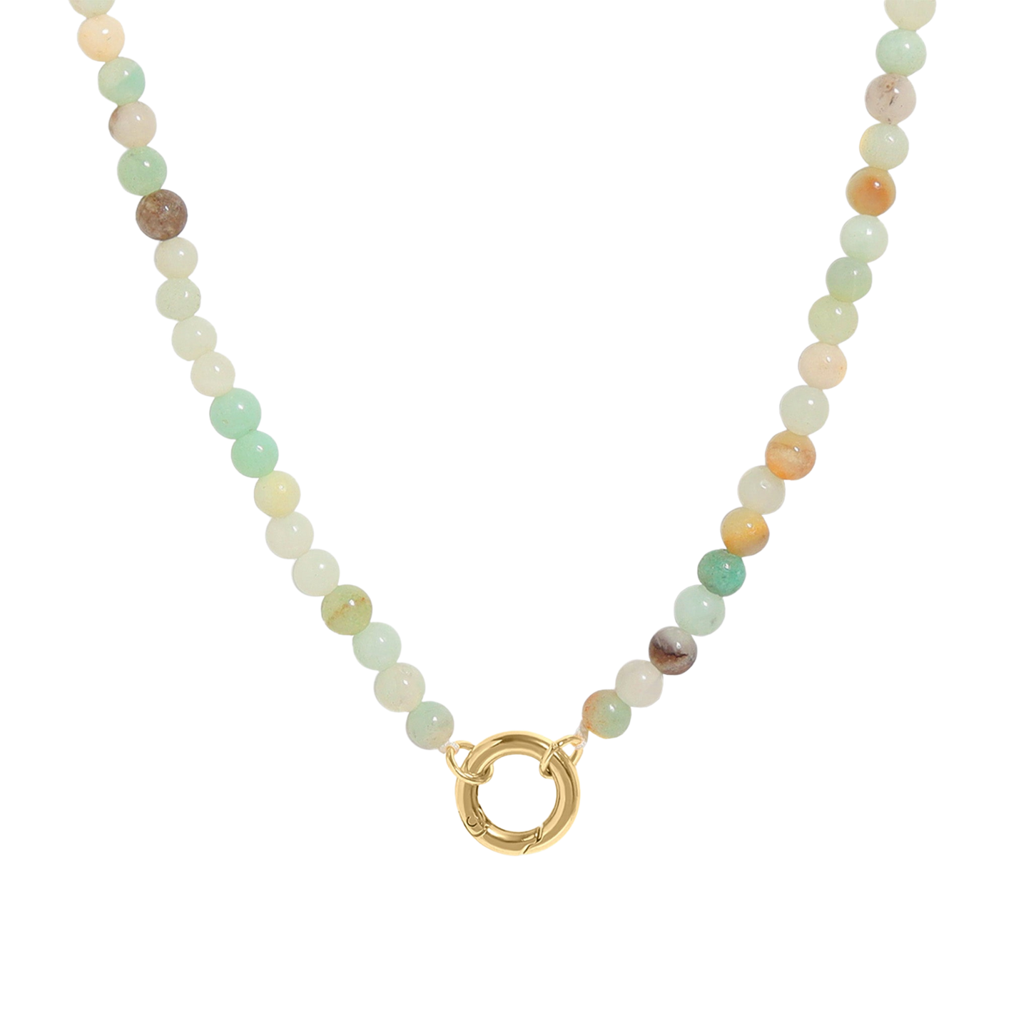 18K Amazonite Beaded Charm Holder Necklace