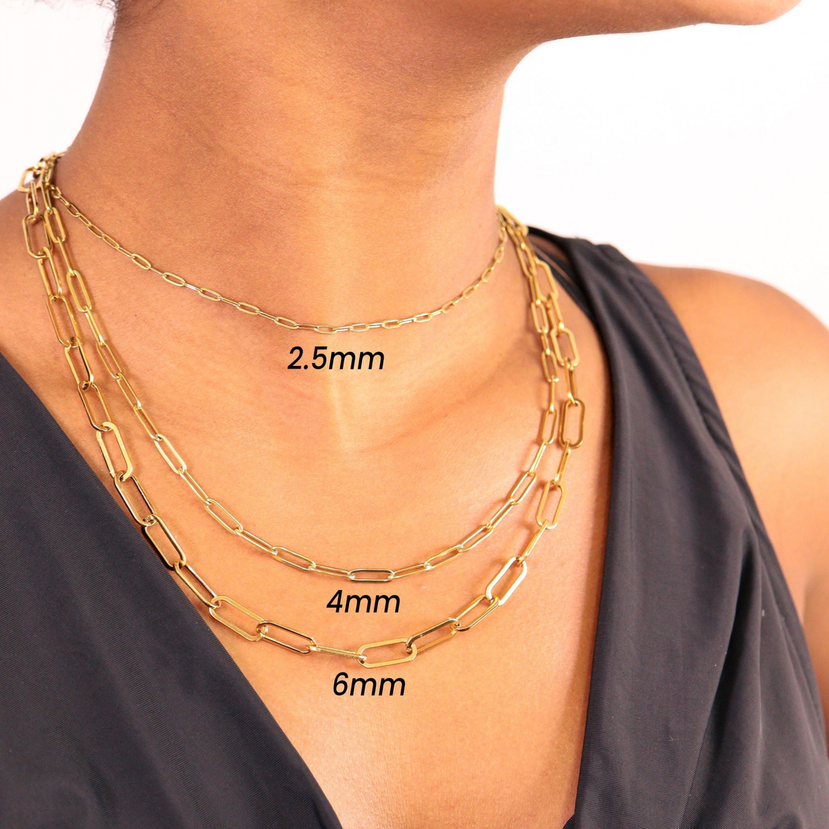 18K PVD Paperclip Necklace