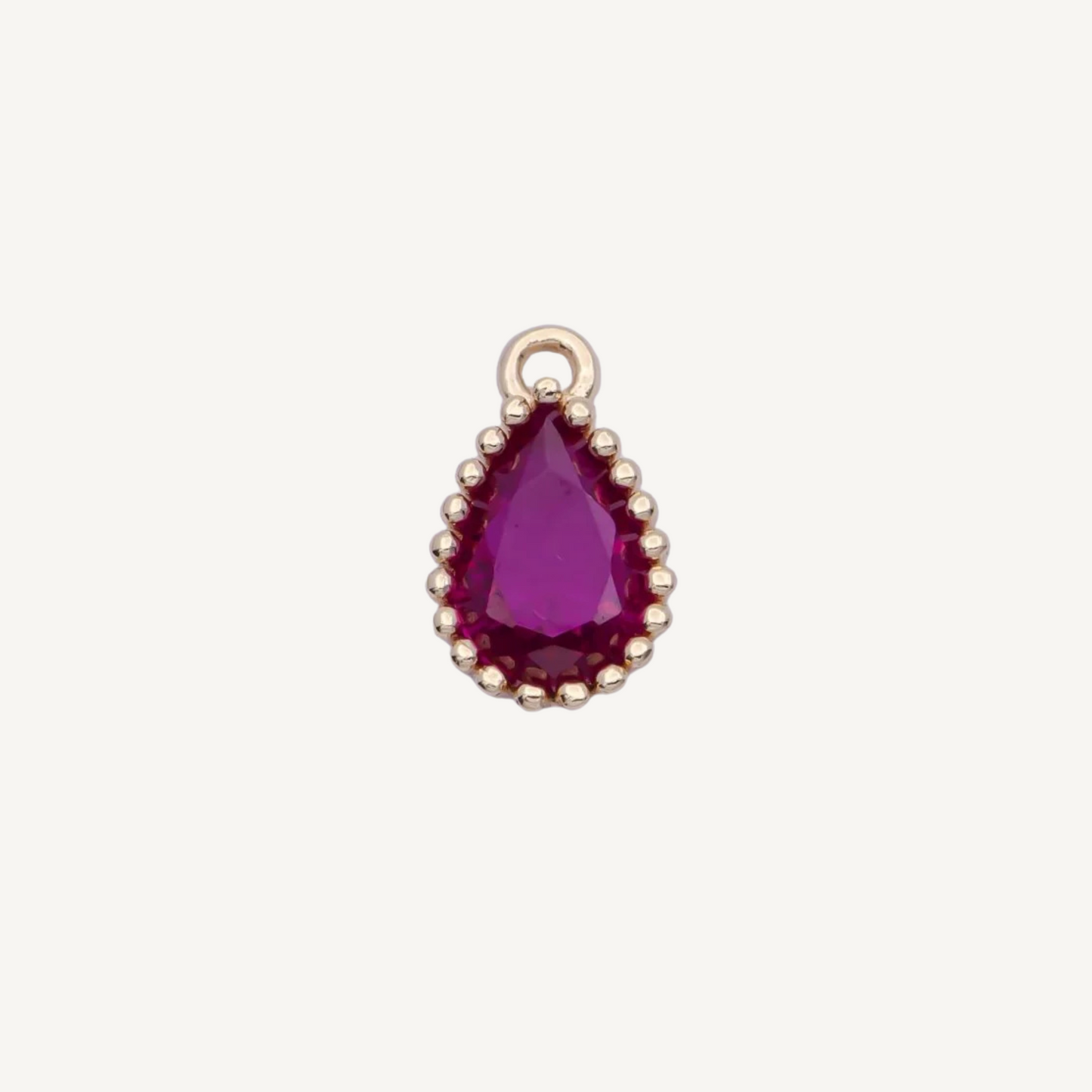 Mini Teardrop Colored Gem Charms