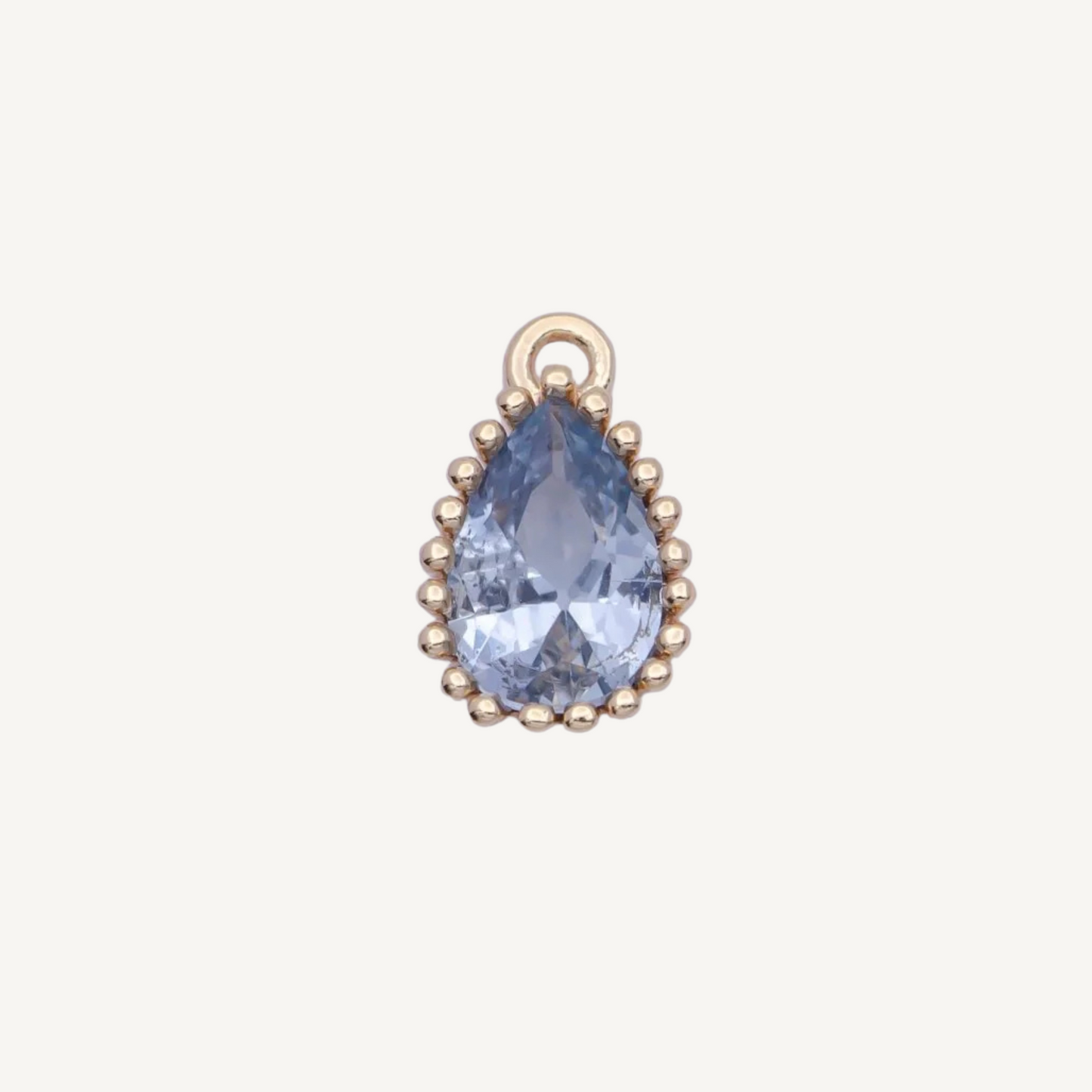 Mini Teardrop Colored Gem Charms