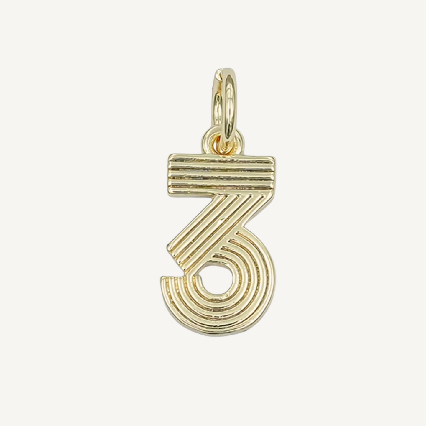 Medium Ribbed Number Charm