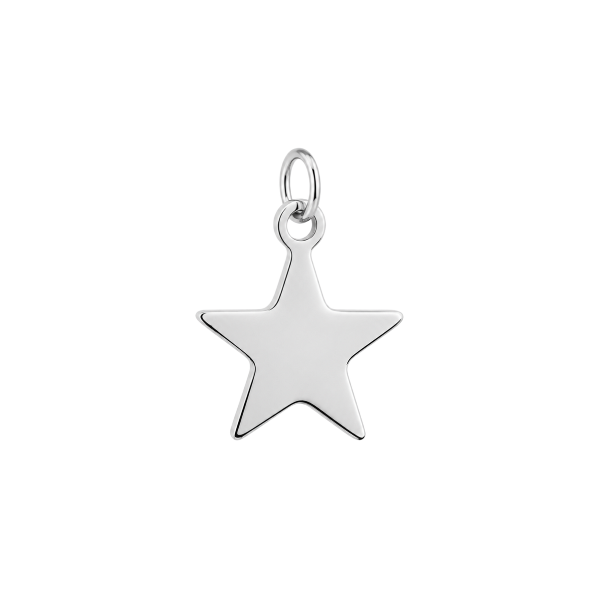 Small Silver Solid Star Charm