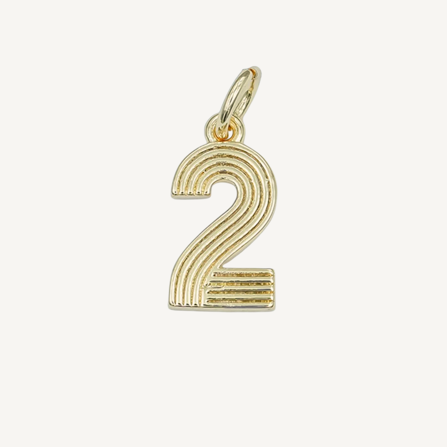 Medium Ribbed Number Charm