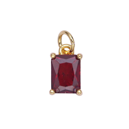 Small Baguette Colored Charms