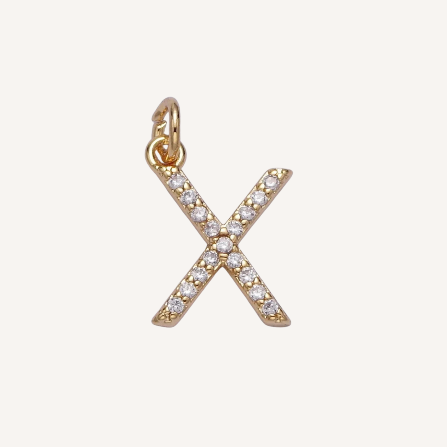 Medium Rhinestone Initial Charm