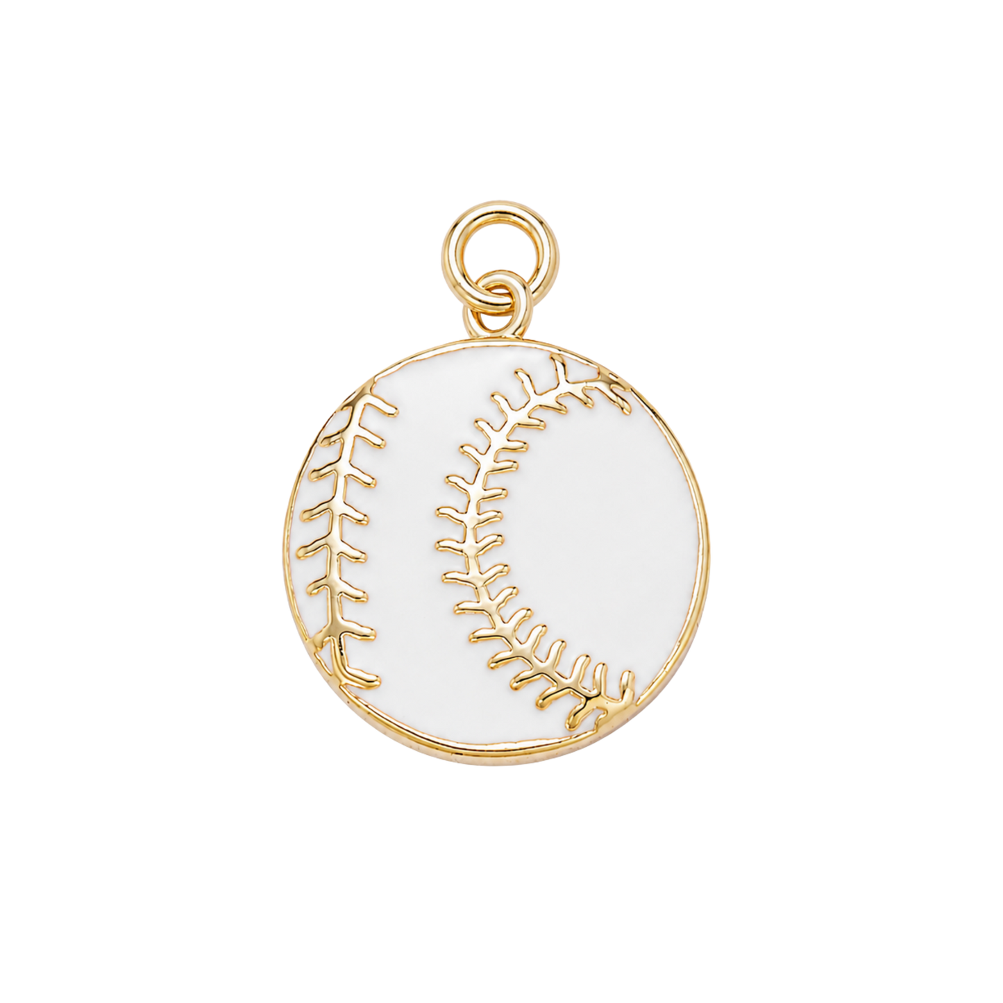 Medium Gold & White Baseball / Softball Charm