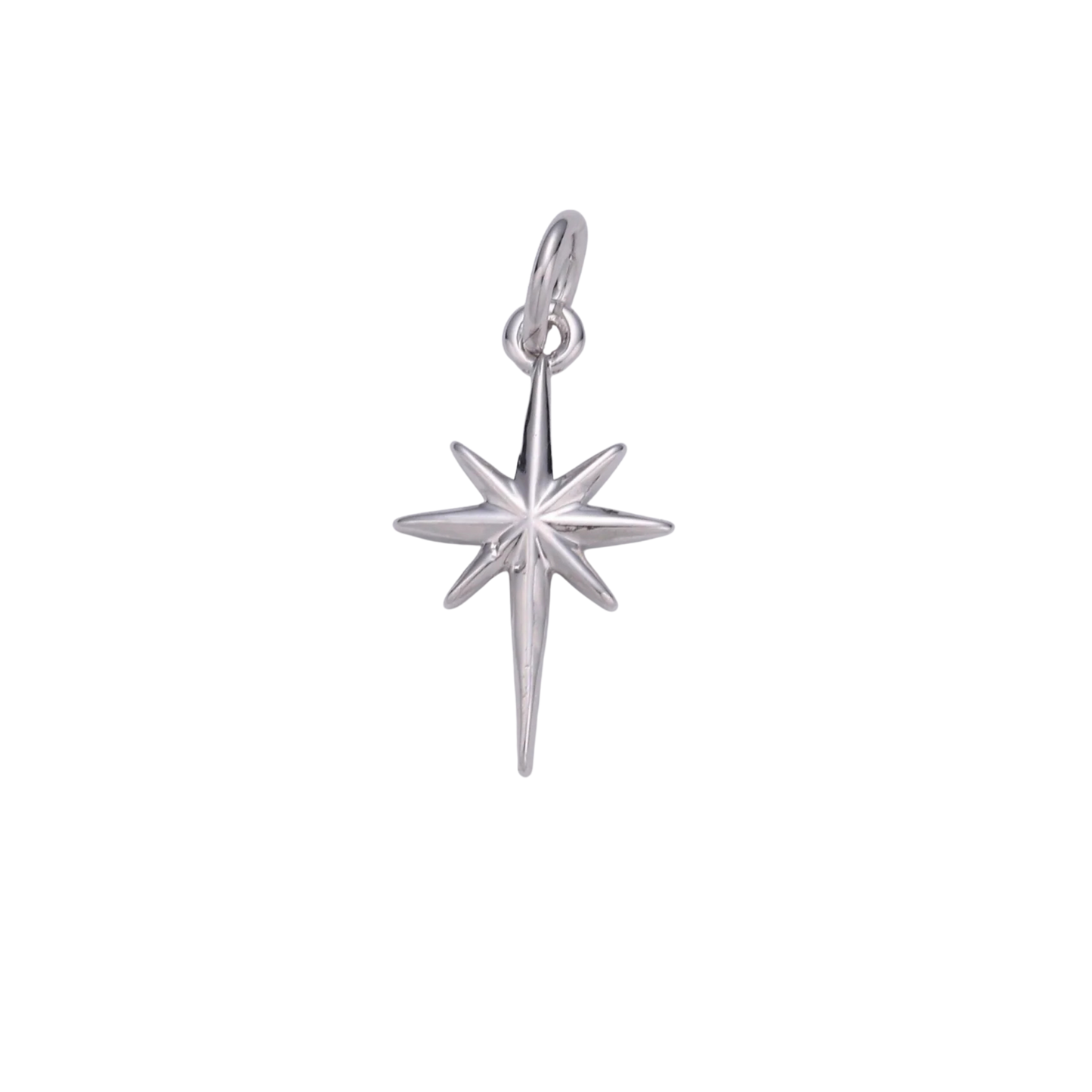 Small Silver Bright Star Charm
