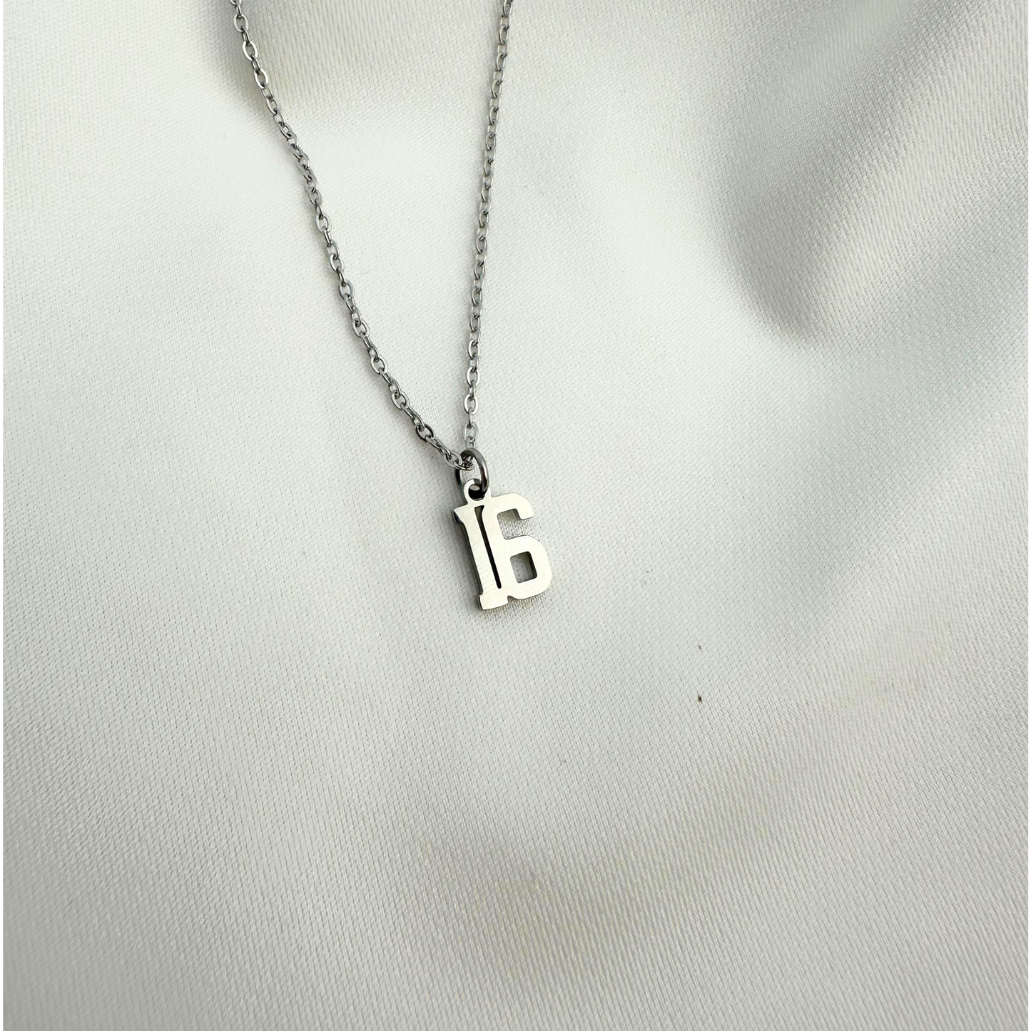 Silver Sports Number Necklace