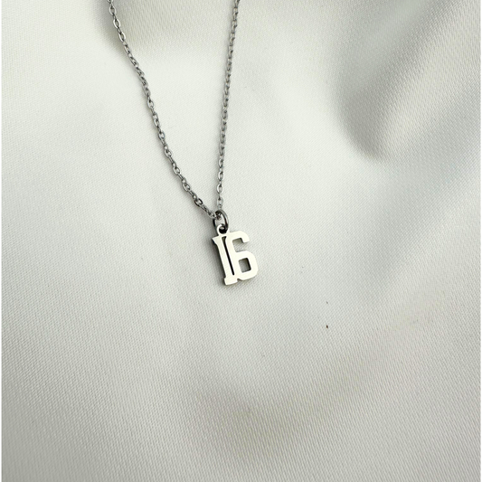 Silver Sports Number Necklace