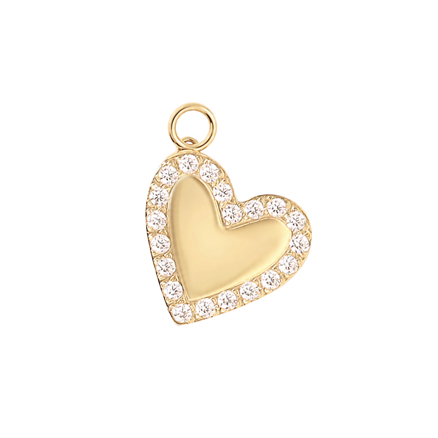 Medium Paved Border Heart Charm