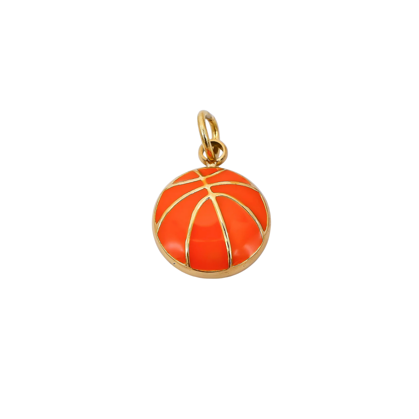 Mini Orange Flat Basketball Charm