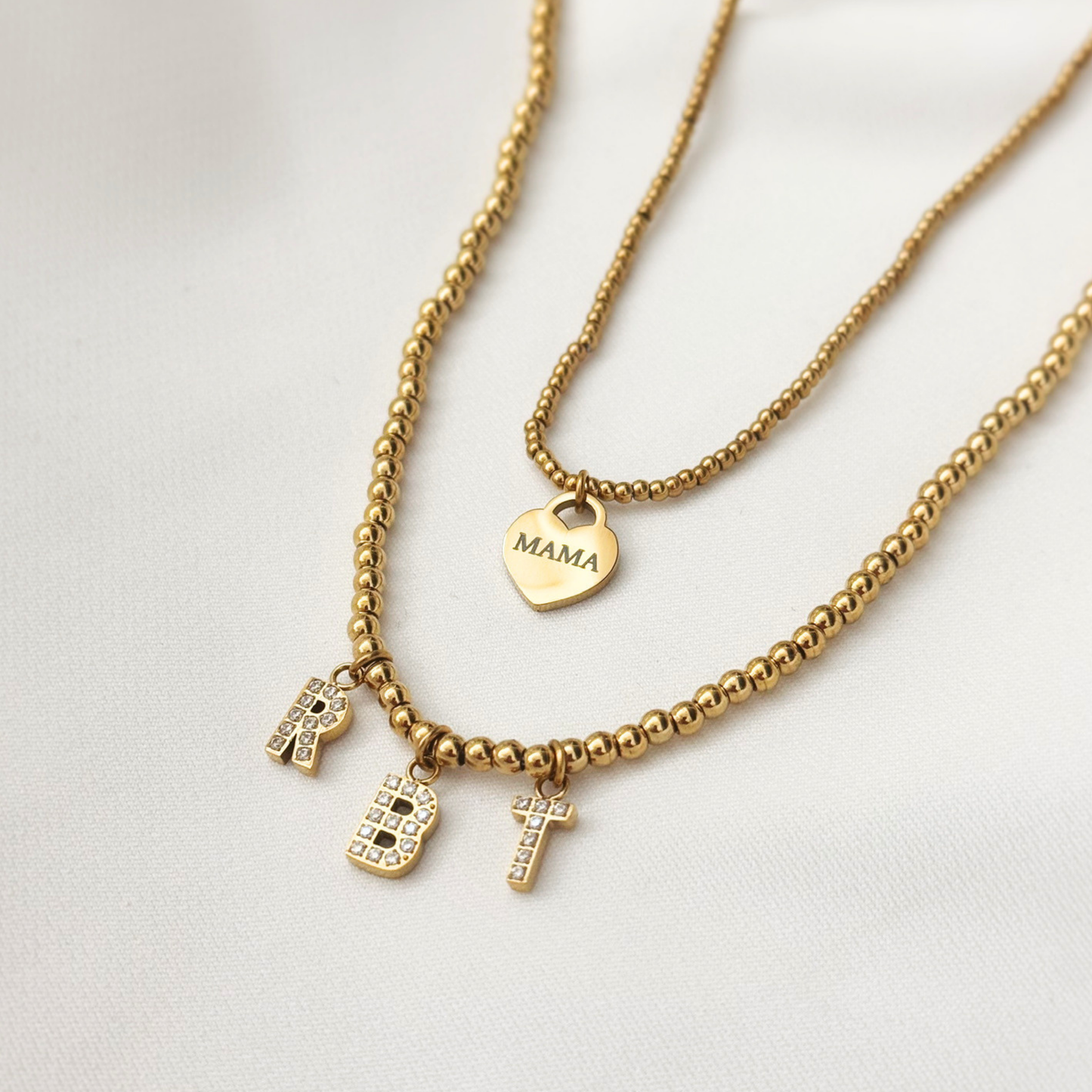 Initial Beaded Necklace