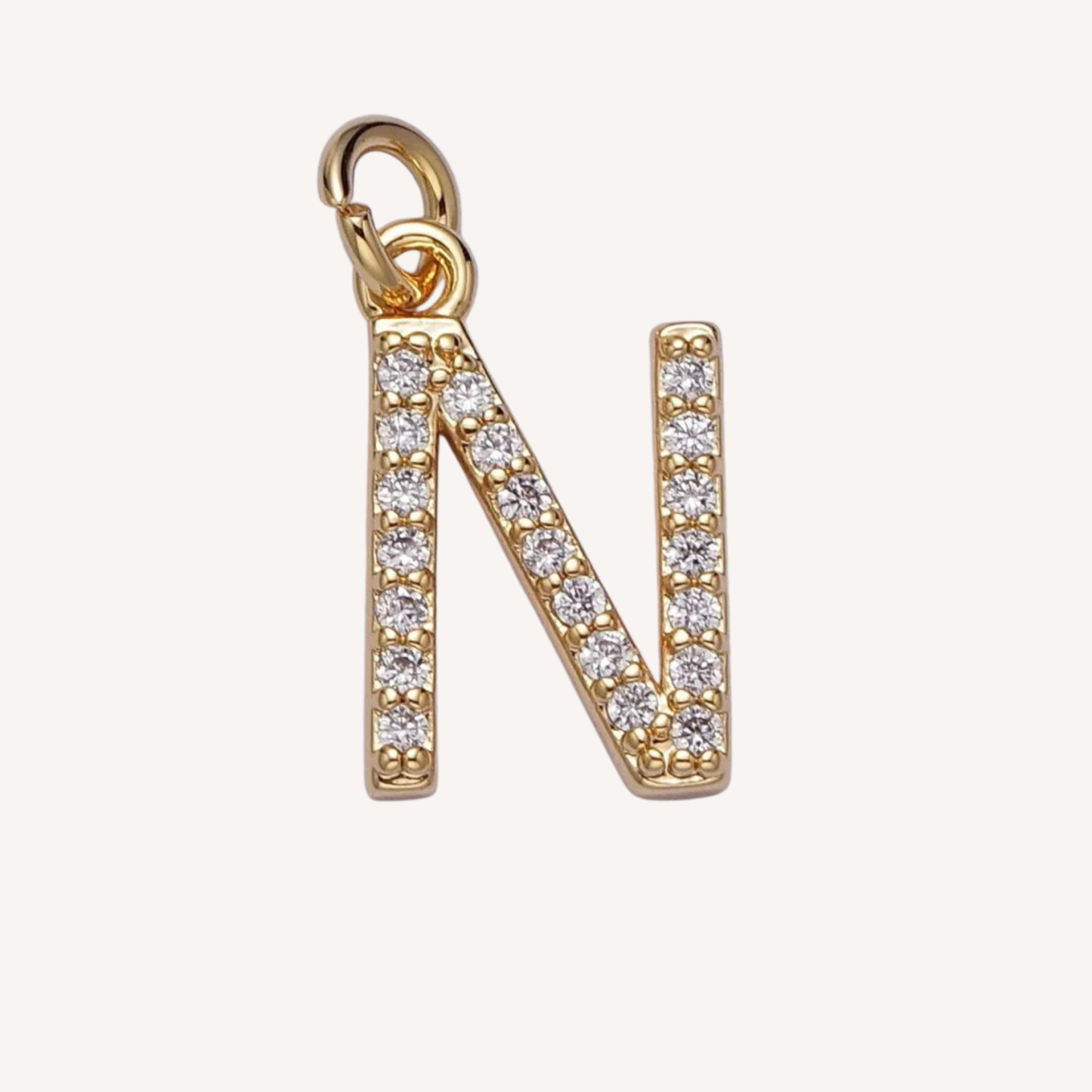 Medium Rhinestone Initial Charm