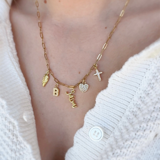 Angel Wing 5-Charm Mama/Mimi/Nana Necklace