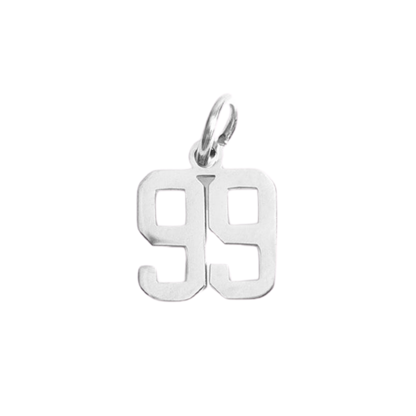 Small Silver Varsity Number Charms