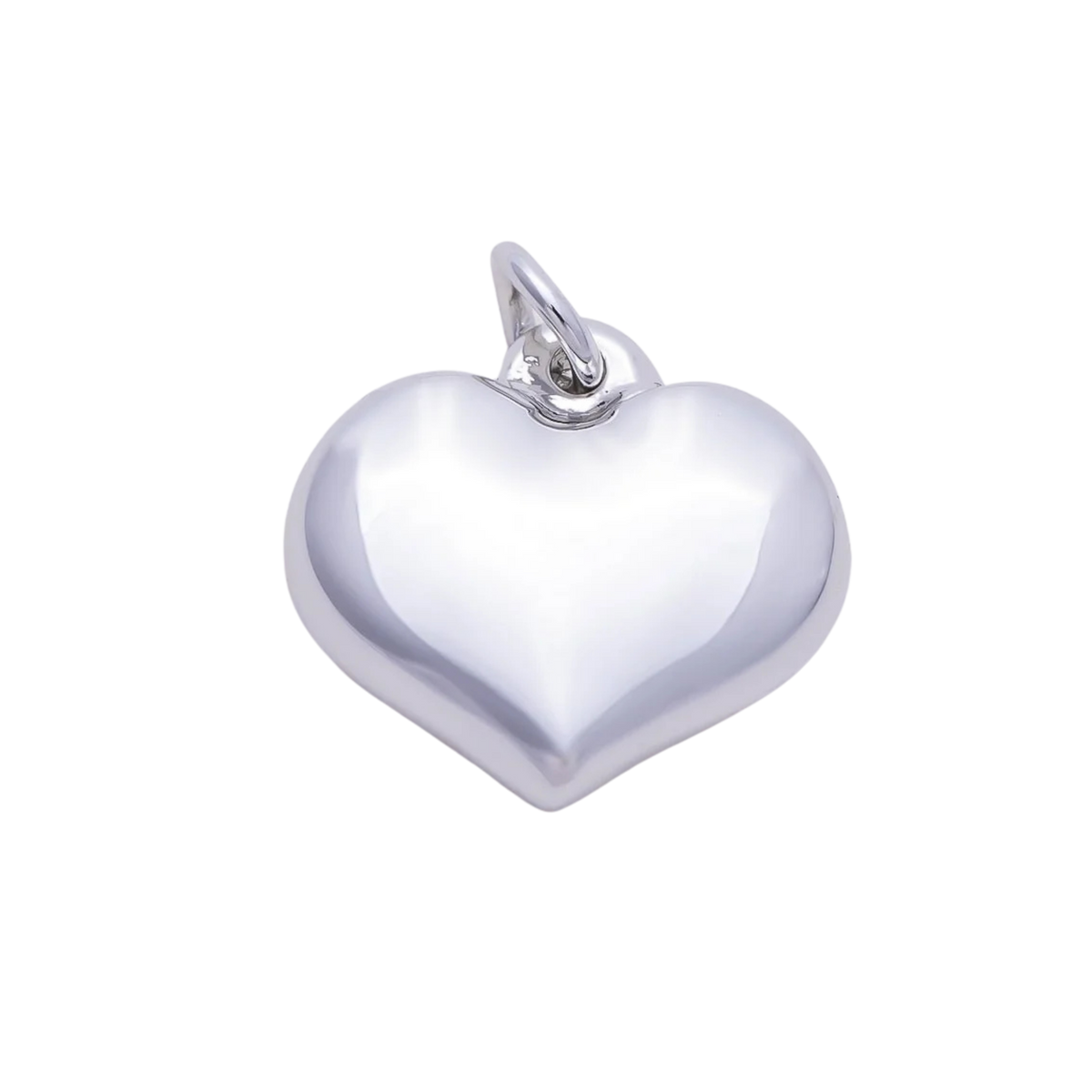 Large Silver Bubble Heart Charm