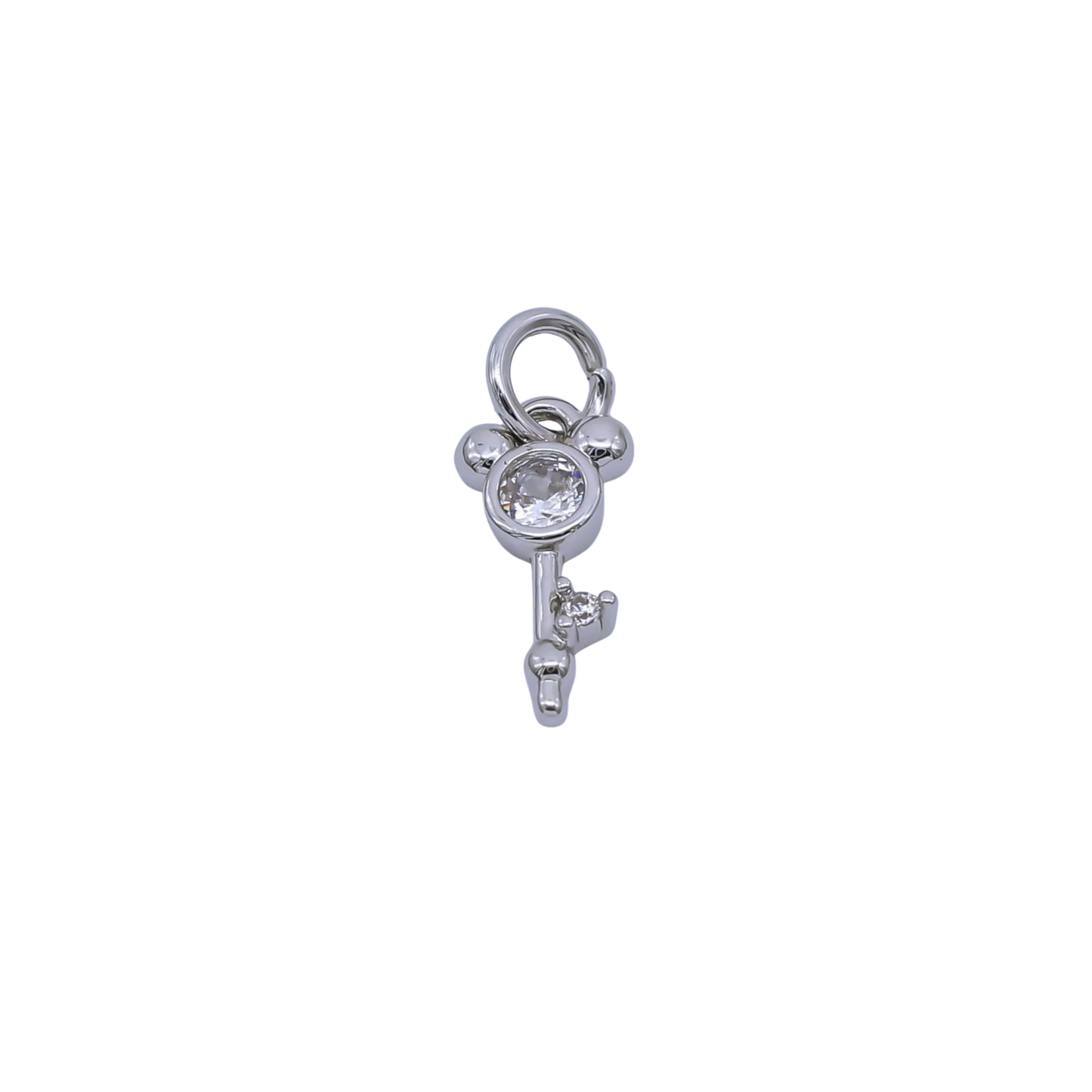 Mini Silver Mouse Ears Key Charm