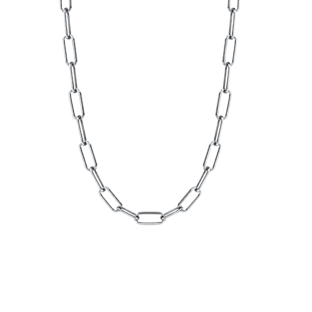 Silver Large Sage Paperclip Necklace
