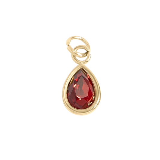 Mini Gold Teardrop Colored Gem Charms