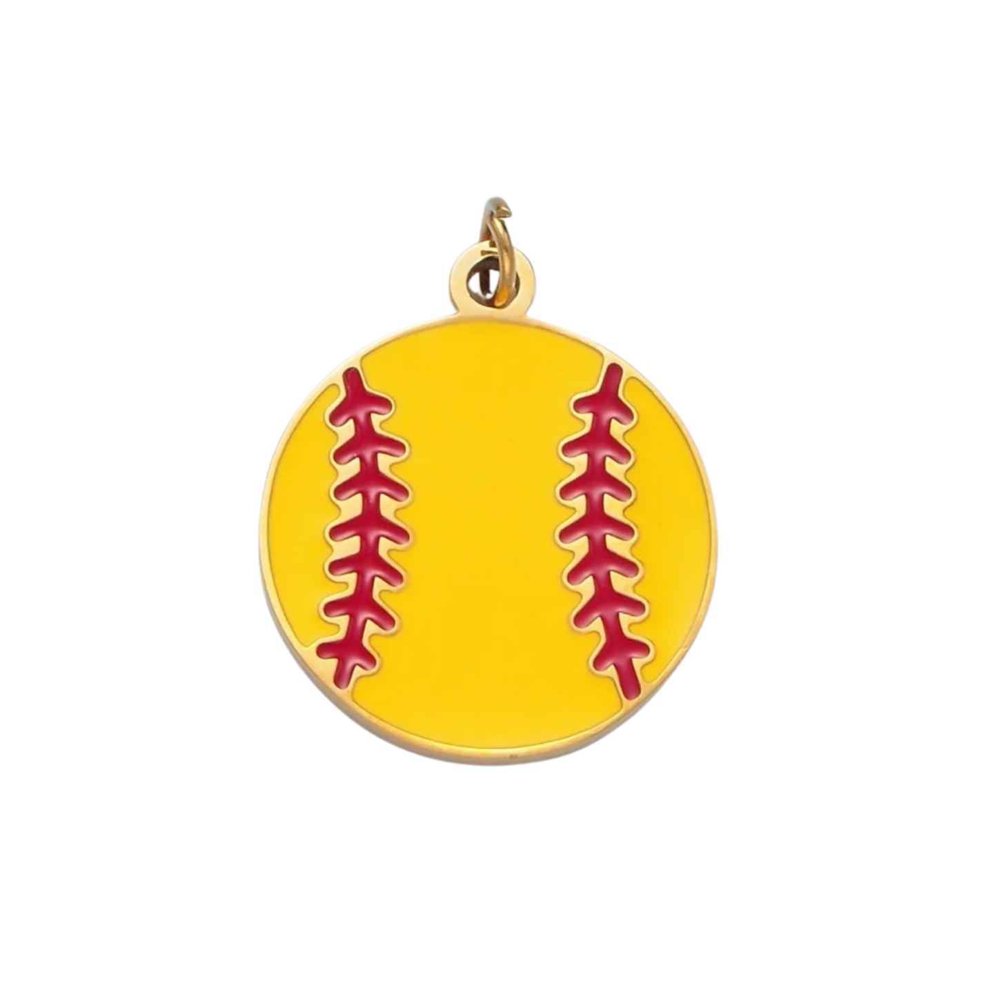 Large Gold Softball Charm