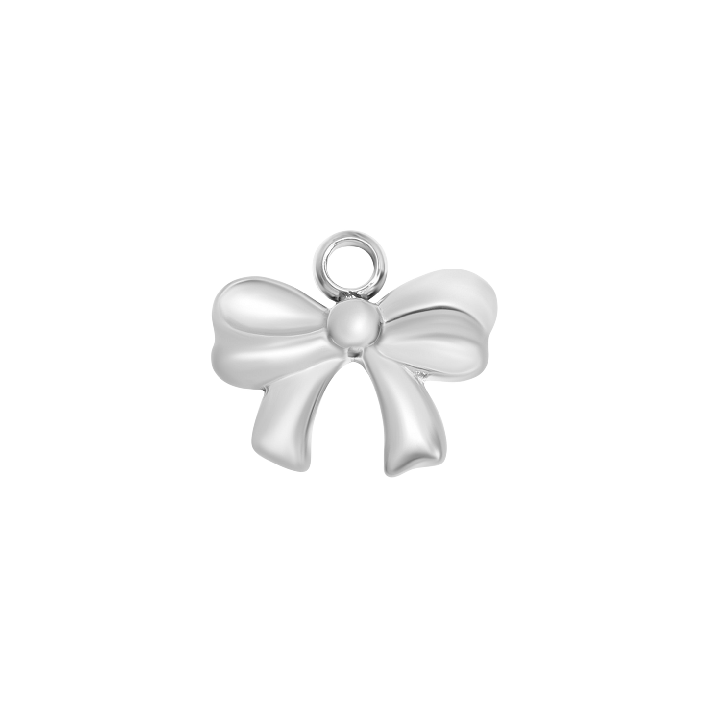 Small Silver Simple Bow Charm
