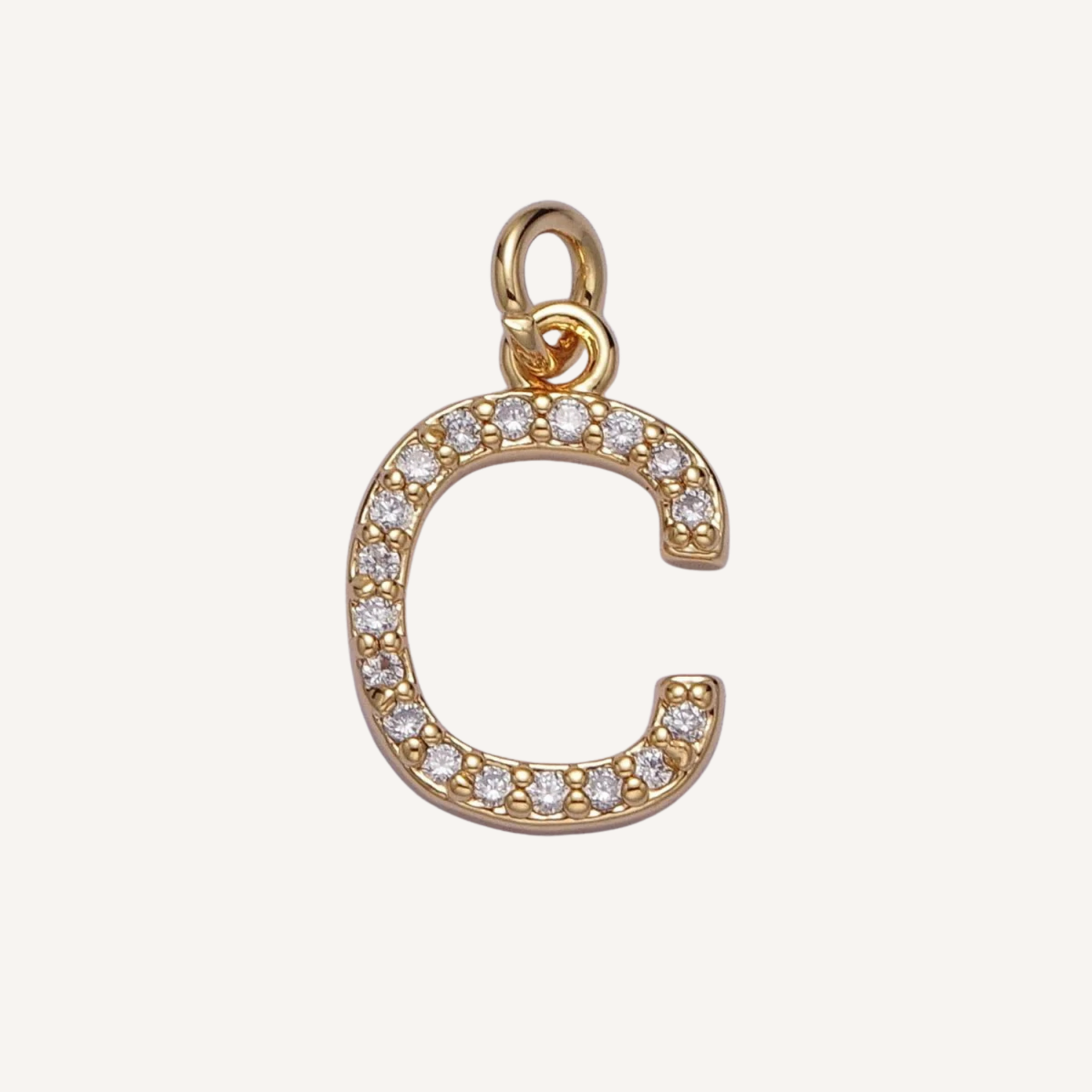 Medium Rhinestone Initial Charm
