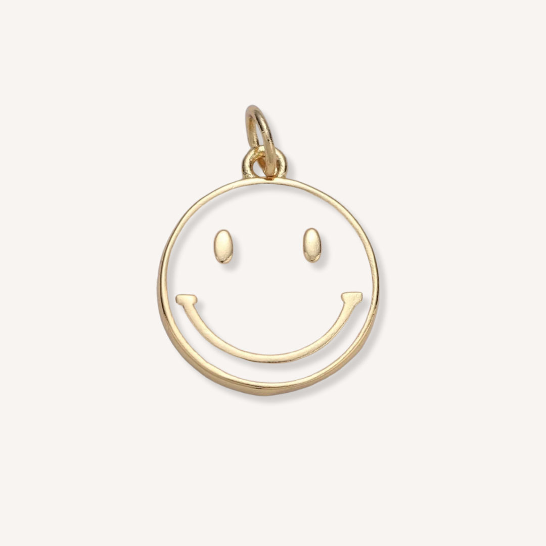 Medium White Smiley Face Charm