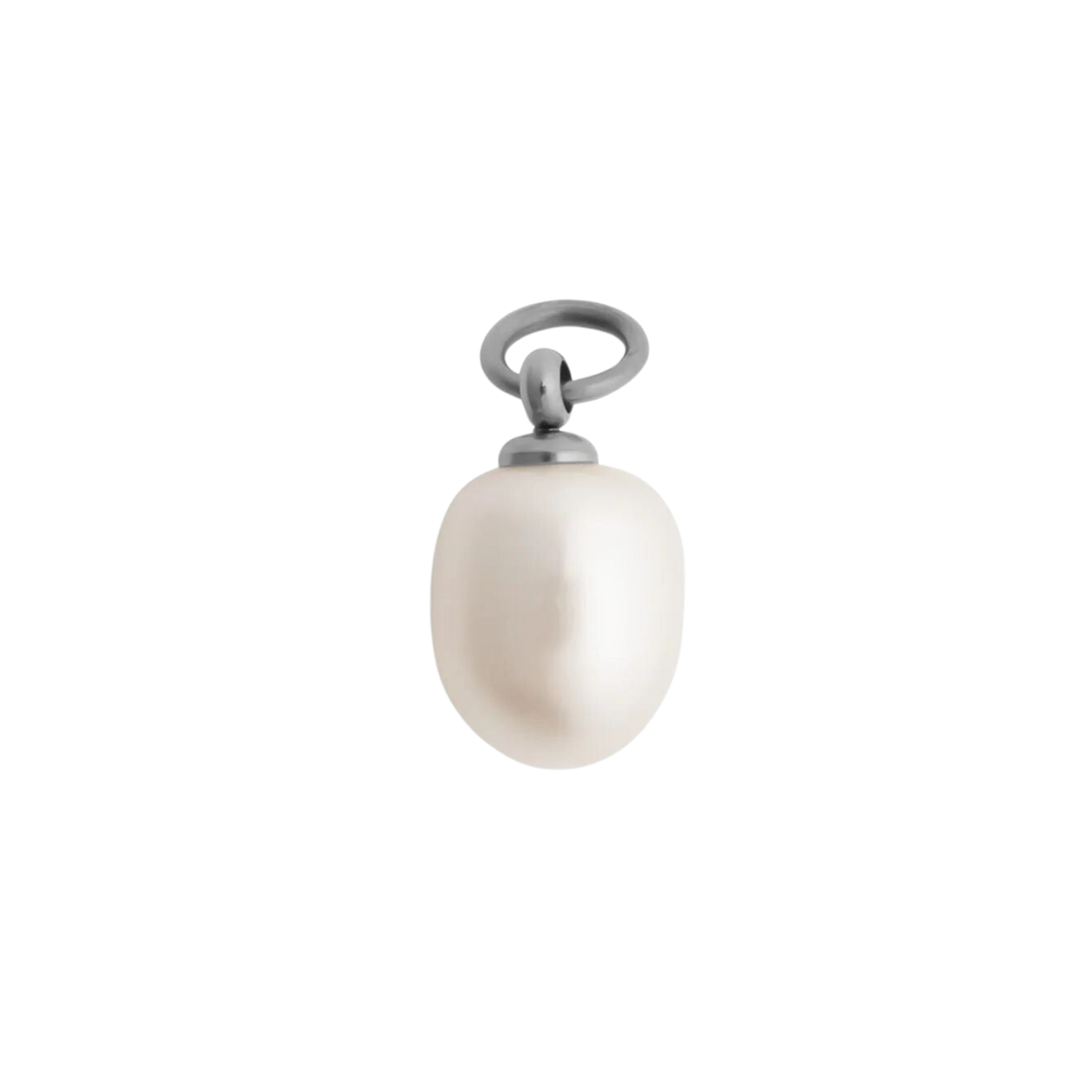 Small Silver Pearl Charm