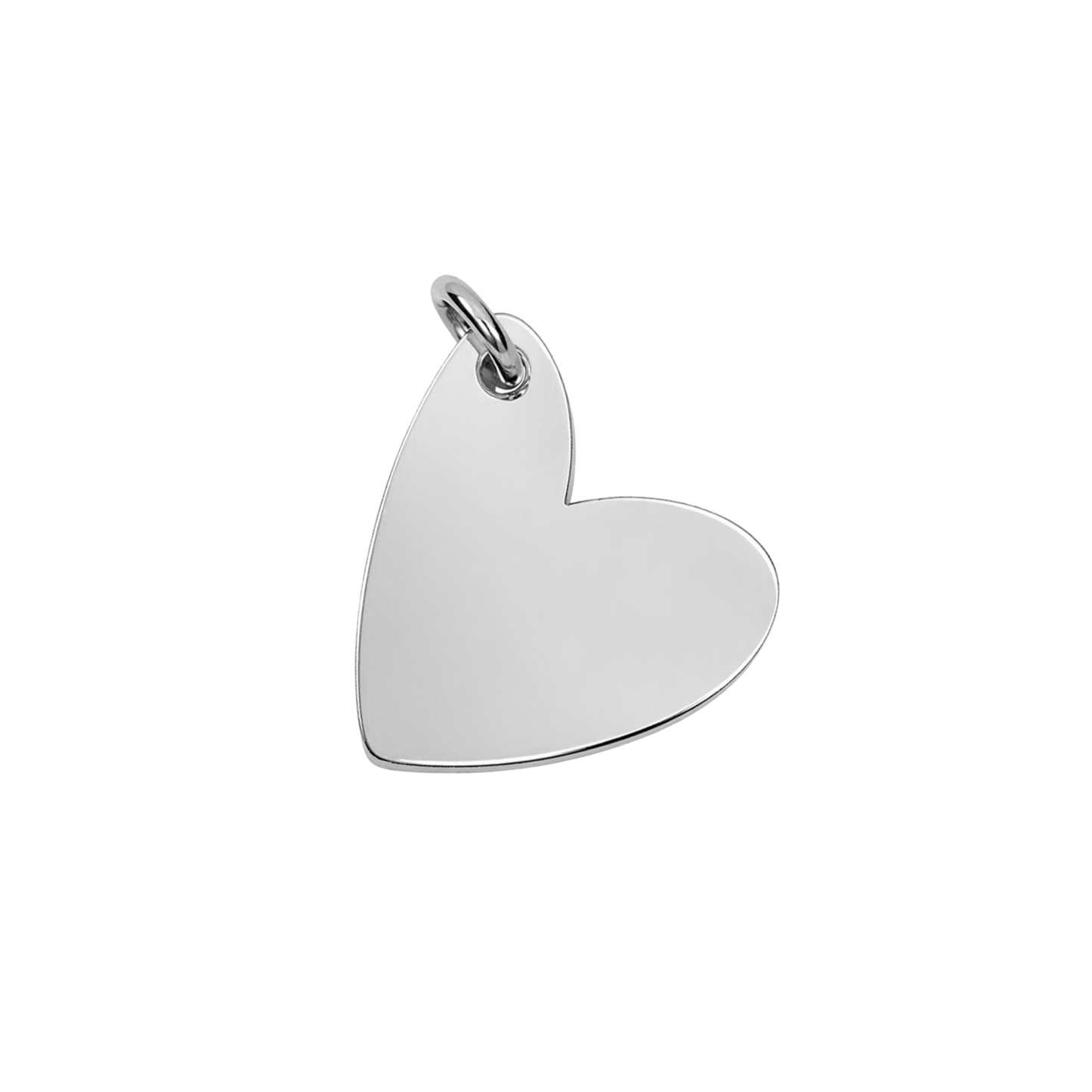 Medium Silver Hanging Heart Charm (Engravable)