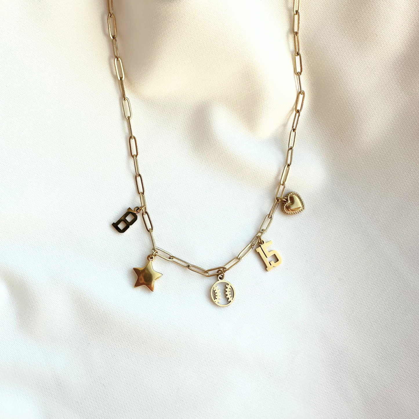 Baseball Star 5-Charm Necklace