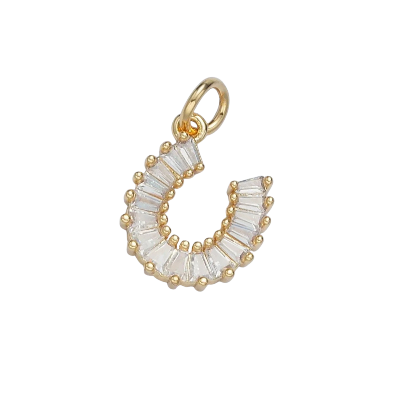 Small Baguette Horseshoe Charm
