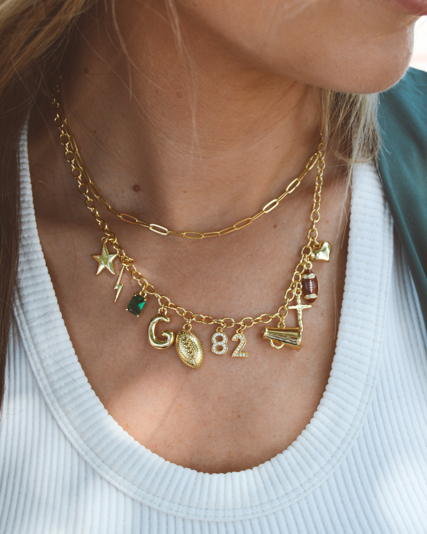 Medium Textured Gold Football Charm