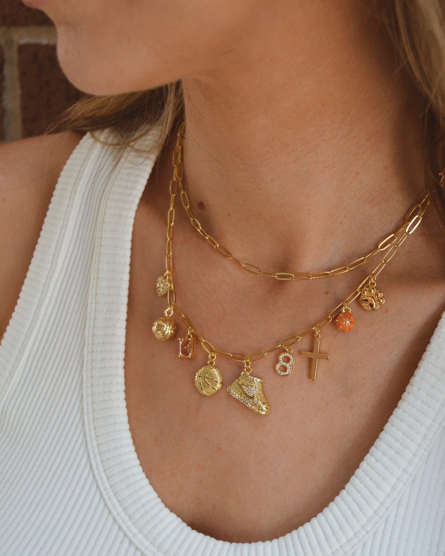 Small Gold Flat Basketball Charm