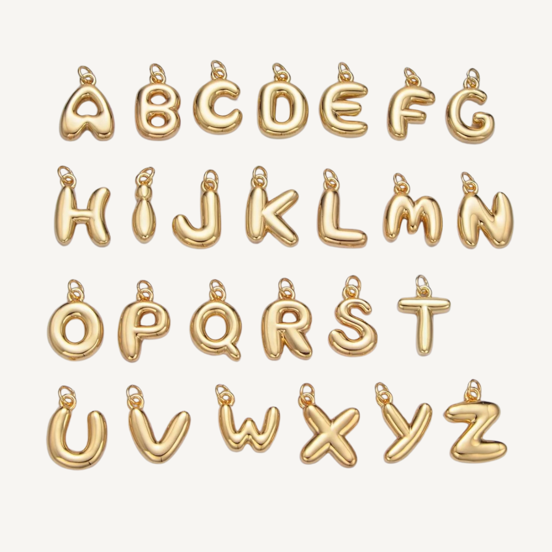 Mini Bubble Initial Charm