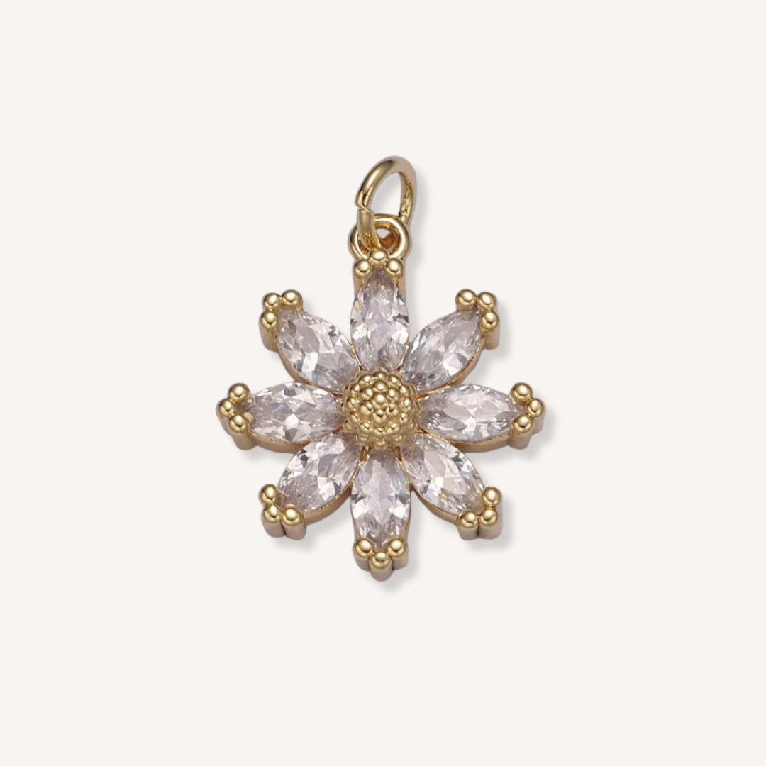 Medium Jewel Flower Charm