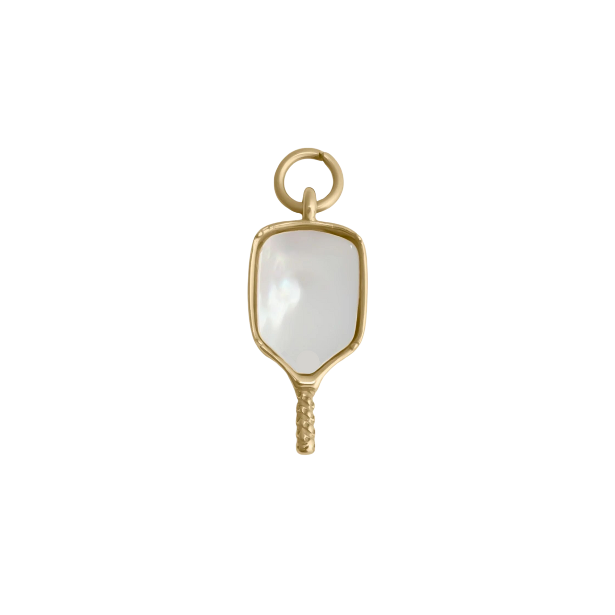 Small Gold Pearly Pickleball Paddle Charm
