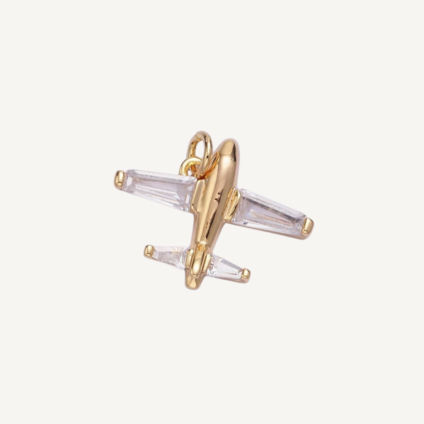 Small Rhinestone Airplane Charm