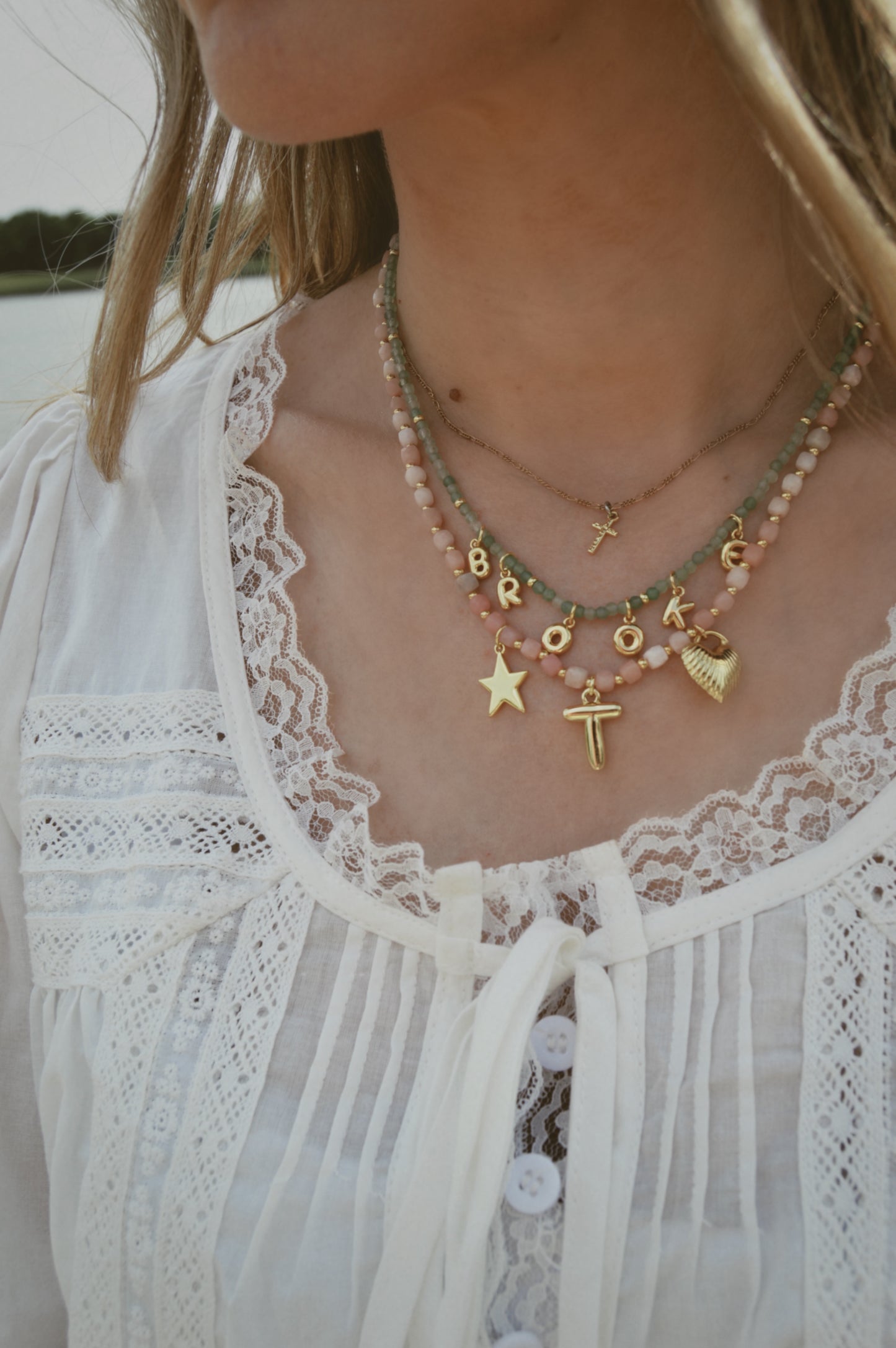 Gemstone & Gold Beaded Necklace