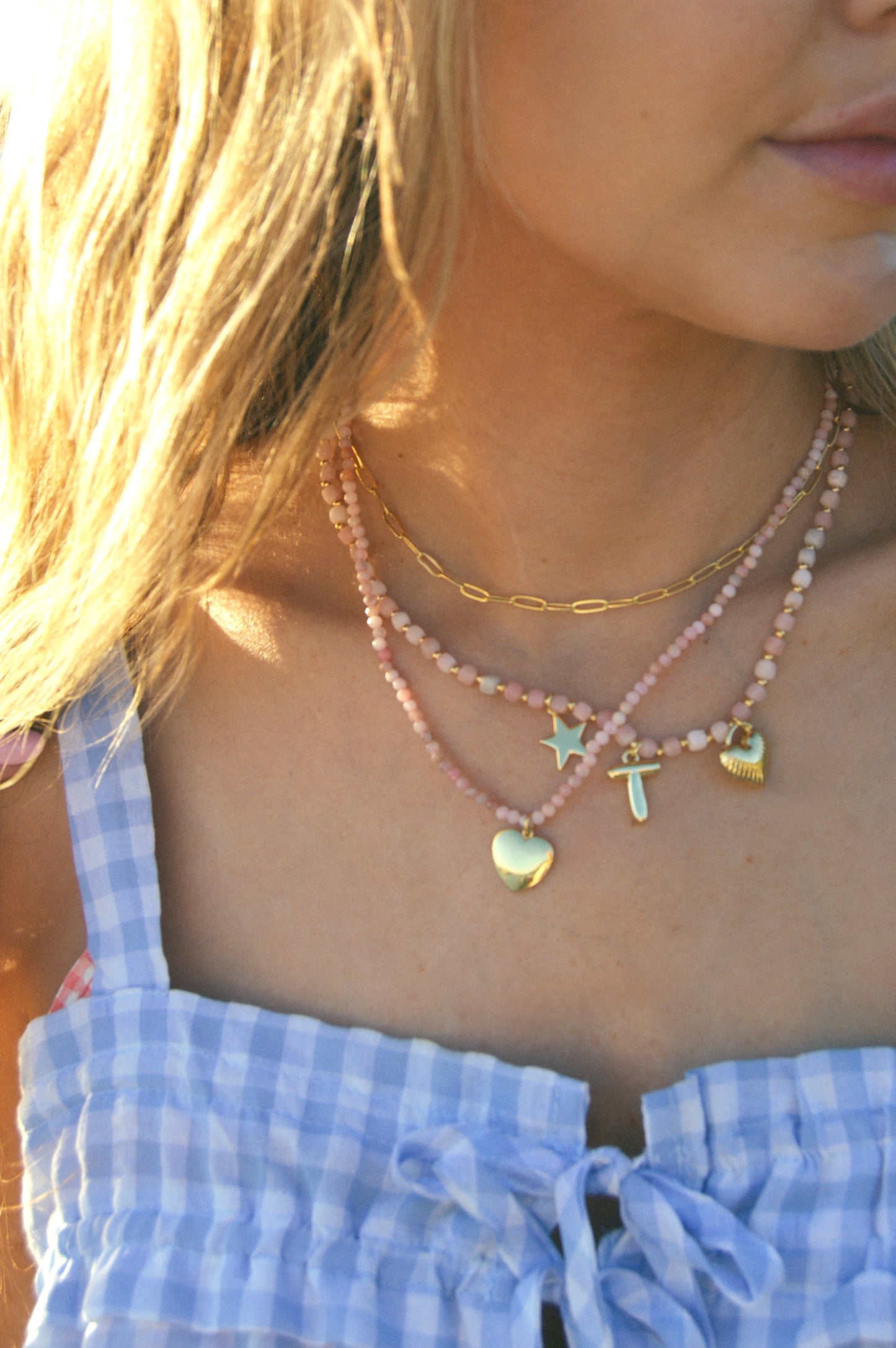 Gemstone & Gold Beaded Necklace