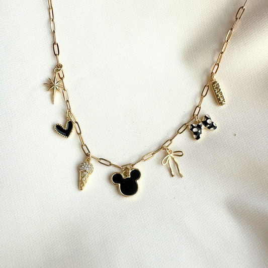 Small Black Polka Dot Bow Charm