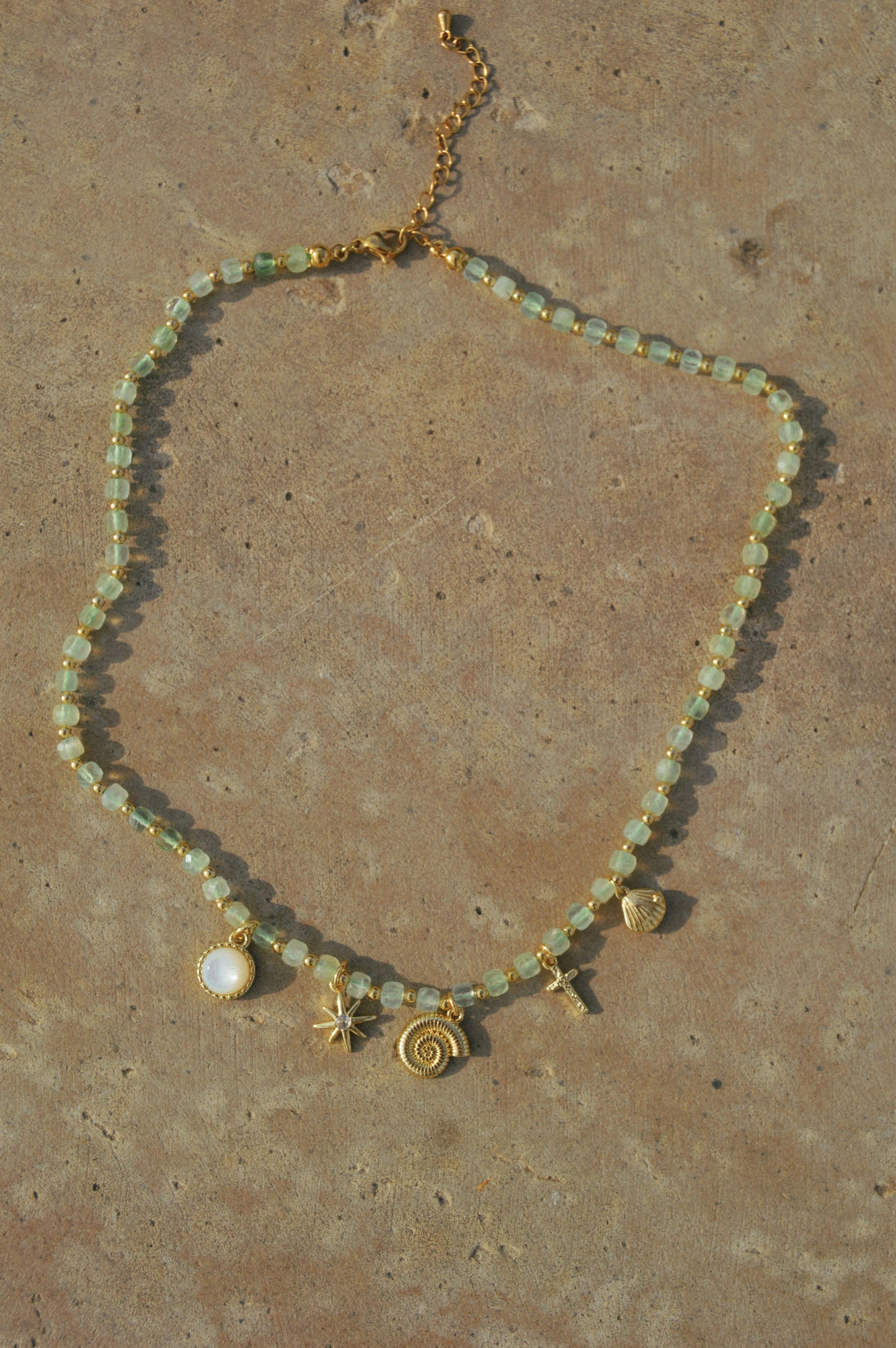 Gemstone & Gold Beaded Necklace