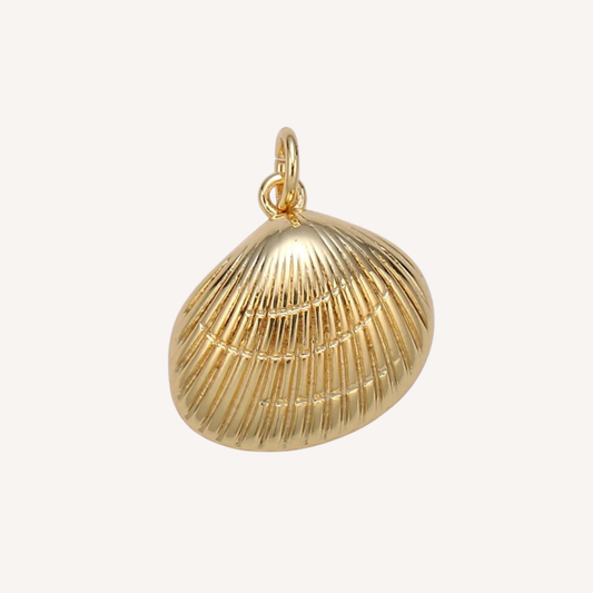Large Gold Clam Shell Charm