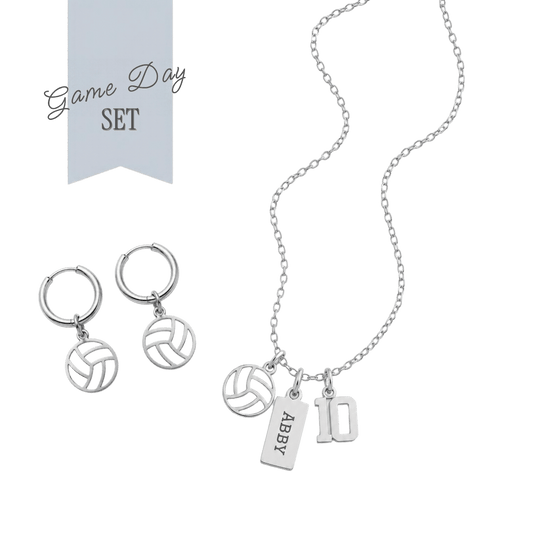 Volleyball Game Day Necklace & Earring Set