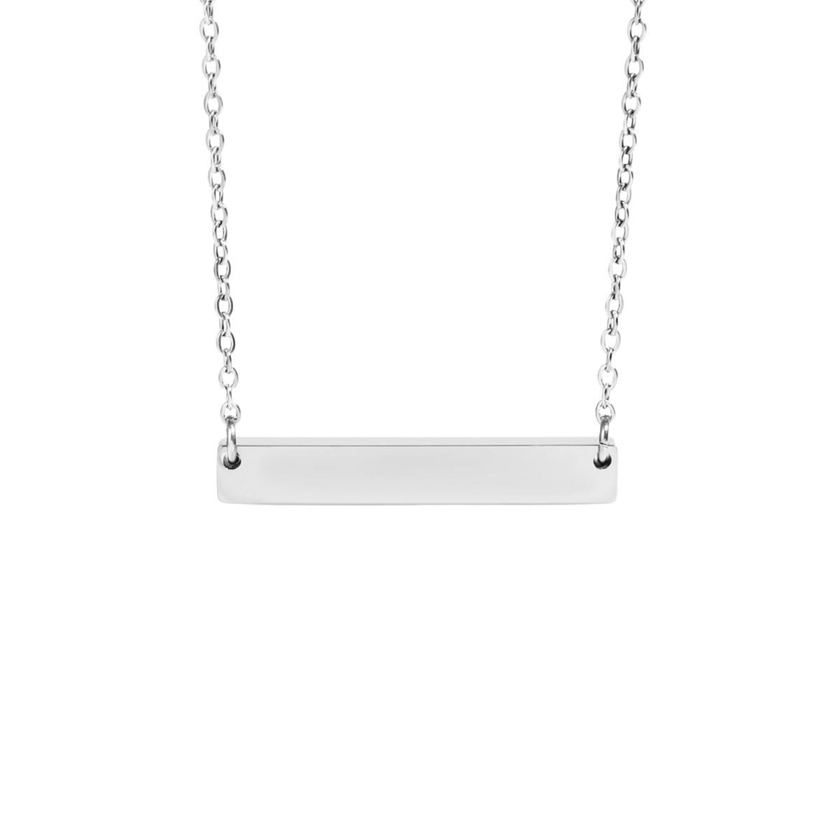 Silver Engraved Bar Necklace